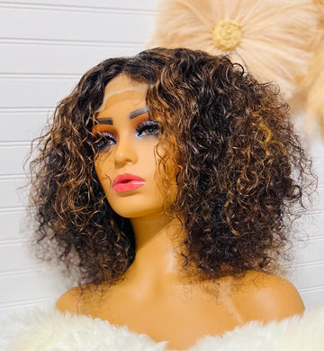 Burmese Short Curly Wig - 2 tone (Kiki)