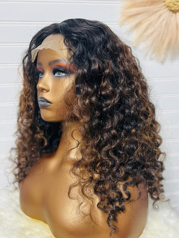 Raw Indian Deep Curly Wig - Two tone (Alicia)