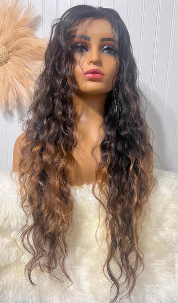 Raw Indian Deep Wavy Wig - 2 tone (Tiffany)