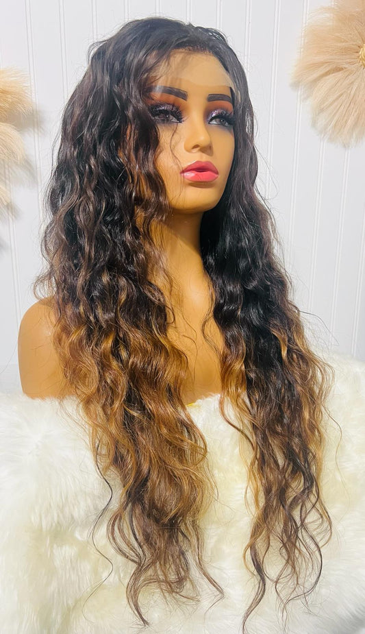 Raw Indian Deep Wavy Wig - 2 tone (Tiffany)